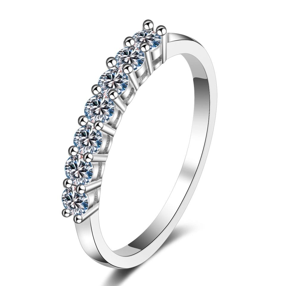 Seven Princesses Moissanite Ring (0.28ct/0.7ct) | 925 Silver