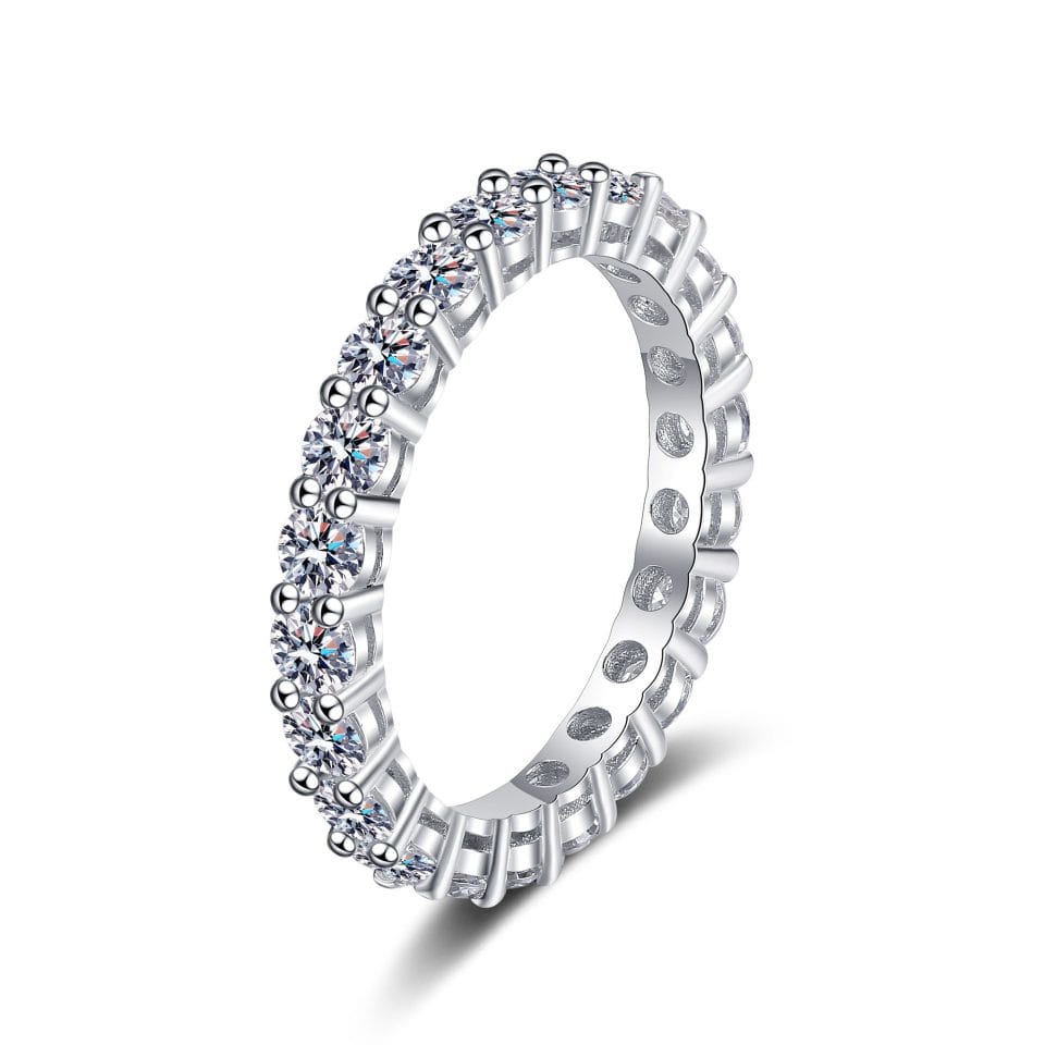 Luxury 2.2ct Round Cut Full Eternity Ring | 925 Full Circle Moissanite Band