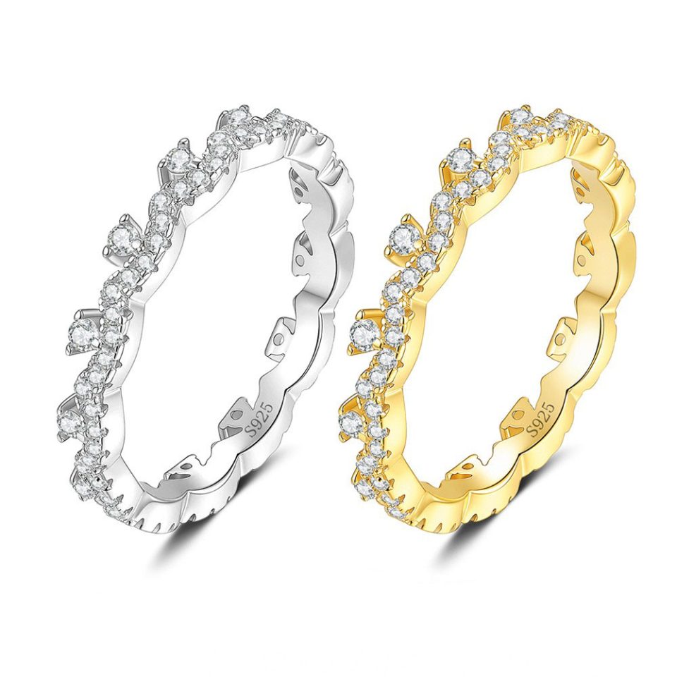 Twisted Eternity Stackable Moissanite Band Ring | Silver & Gold Tone Available